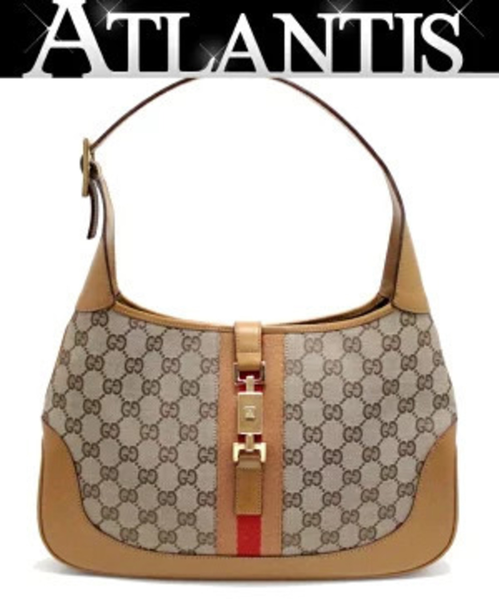 Gucci Jackie handbag Hobo bag GG canvas leather Beige Cream